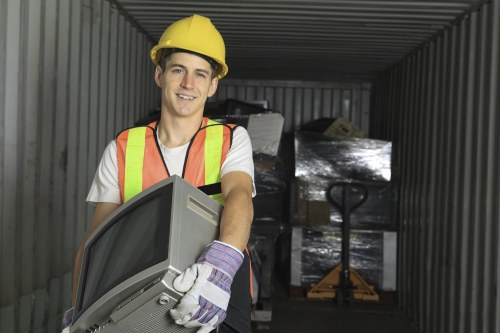 Commercial waste removal trucks in Lambeth