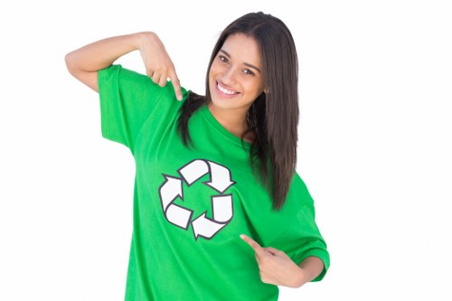 Different types of commercial waste sorted for removal